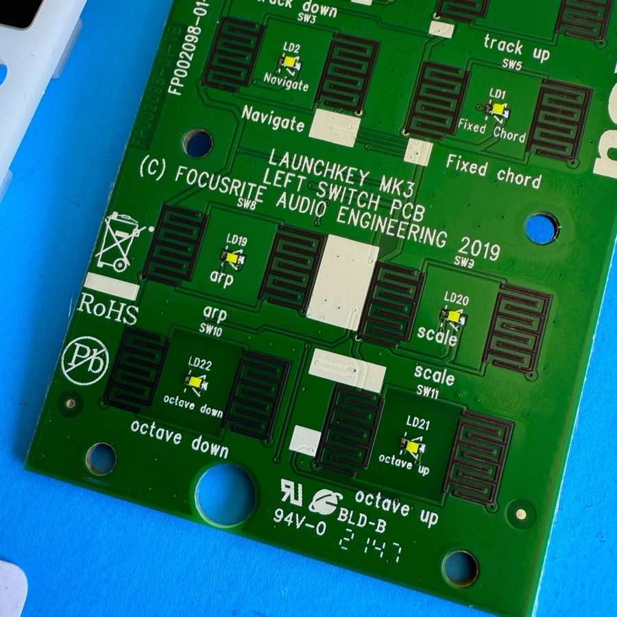 NOVATION LAUNCHKEY 25 MK3 Part Transpose Octave Setting Conductive Pad PCB Board