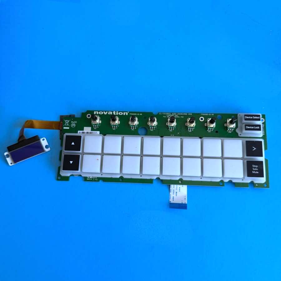 NOVATION LAUNCHKEY 25 MK3 Part: Drum Trigger Conductive Pad & Display PCB Board