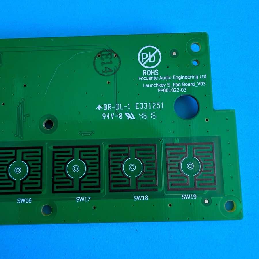 NOVATION LAUNCHKEY 49 MK2 Part Drum Trigger Conductive Pad & Transport PCB Board