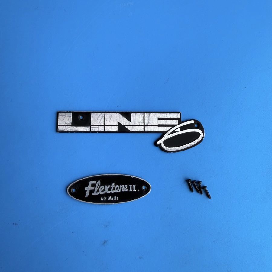 Line 6 Flextone II Guitar Amplifier Part: Emblem Badge Sign Logo w/Screws