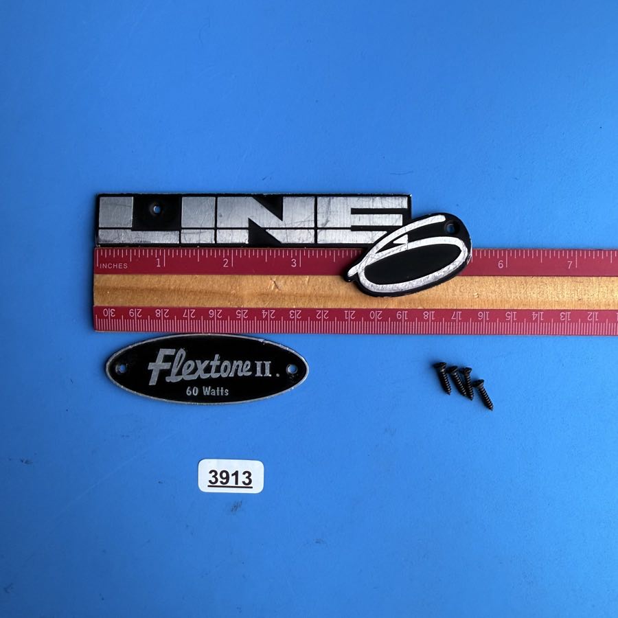 Line 6 Flextone II Guitar Amplifier Part: Emblem Badge Sign Logo w/Screws