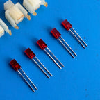YAMAHA PSR-40 Keyboard Replacement Part: 5 Red Rectangular LEDs & 3 Holders