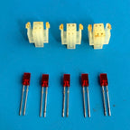 YAMAHA PSR-40 Keyboard Replacement Part: 5 Red Rectangular LEDs & 3 Holders