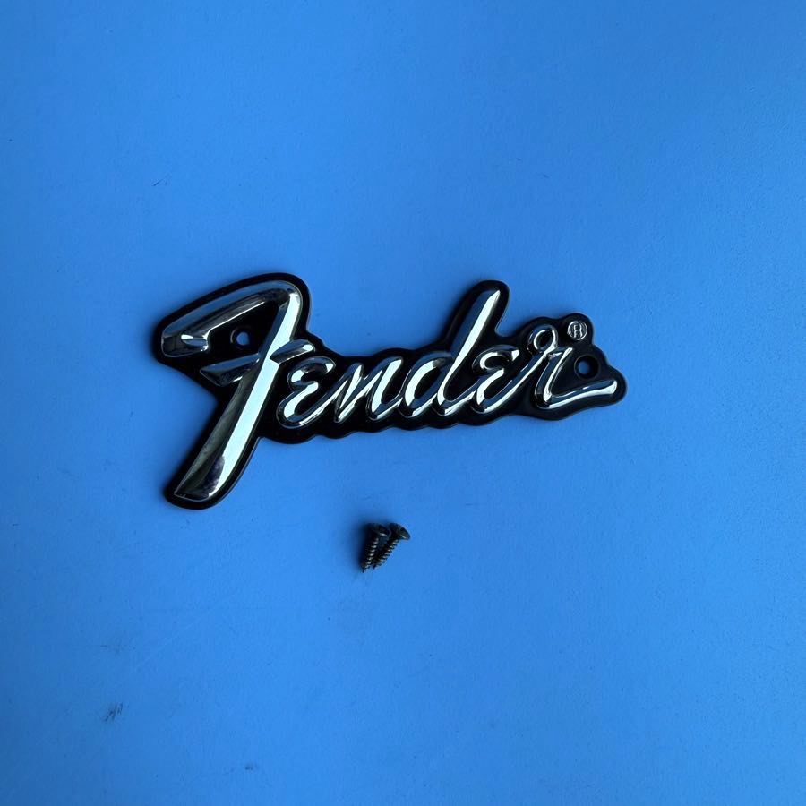 Fender Frontman 15G (PR495) Amplifier Part: Plastic Emblem Badge Logo w/Screws